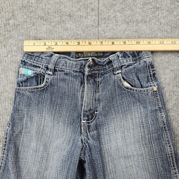 Southpole Jean Shorts Boys 6 Blue Denim Adjustable Waist 100% Cotton 5 Y2K - Picture 4 of 8
